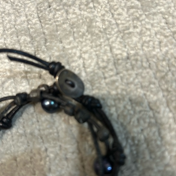 Chan Luu Brown Leather stone double layer bracelet - Picture 2 of 4